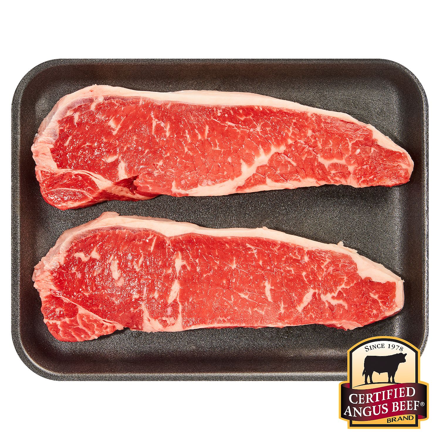 Certified Angus Beef Loin New York Strip Steak, Boneless, Average Weight 1 lb Pack
