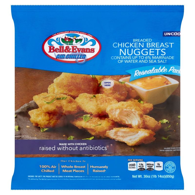 Bell &amp; Evans Breaded Chicken Breast Nuggets, 30 oz