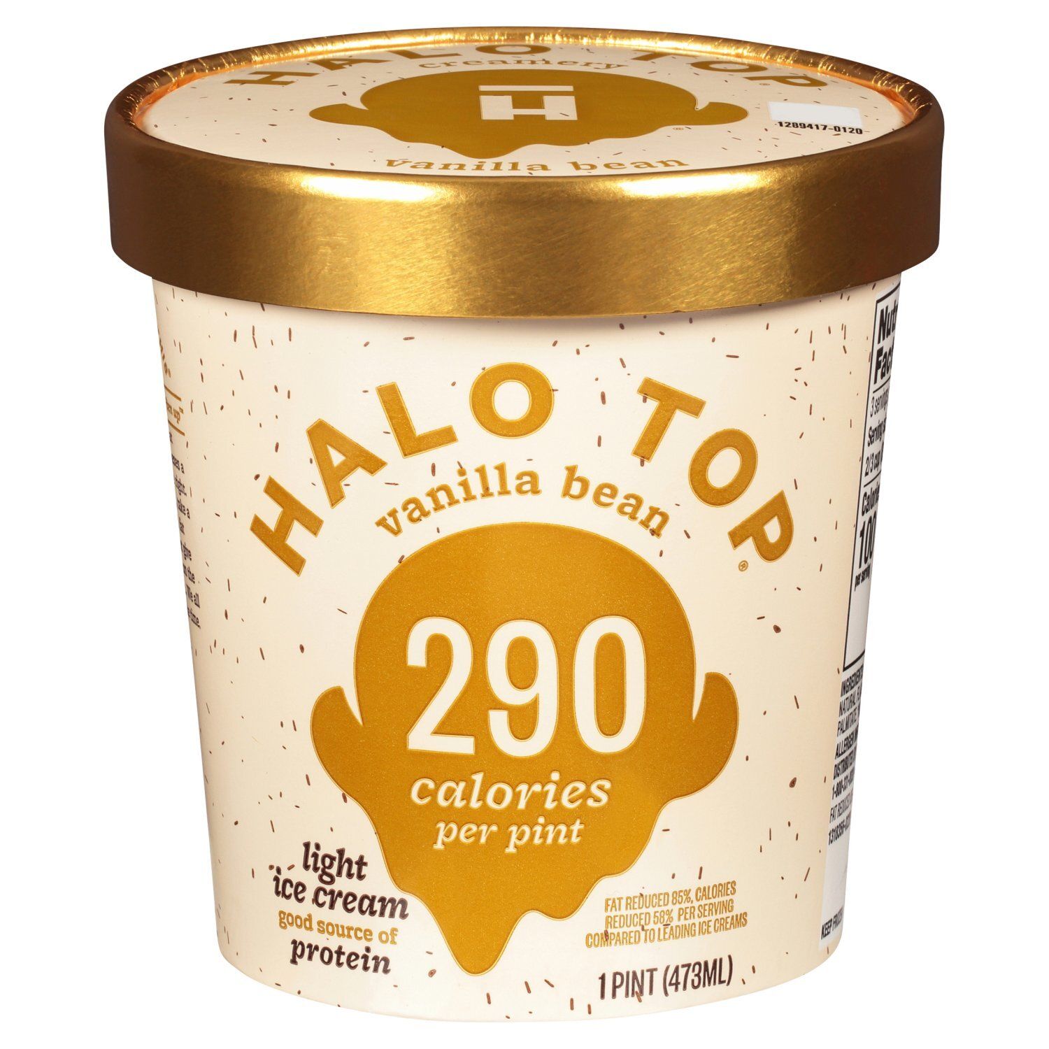 Halo Top Vanilla Bean Light Ice Cream, 1 pint