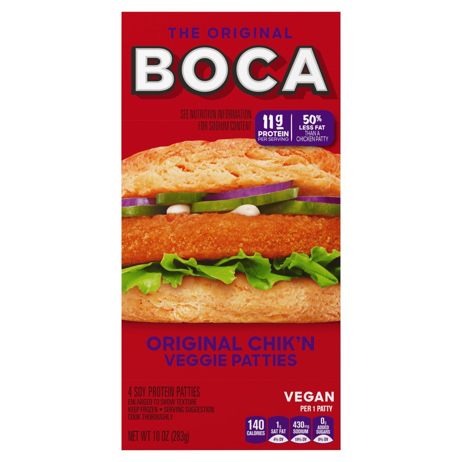 Boca The Original Chik&#39;n Veggie Patties, 10 oz, 4 count