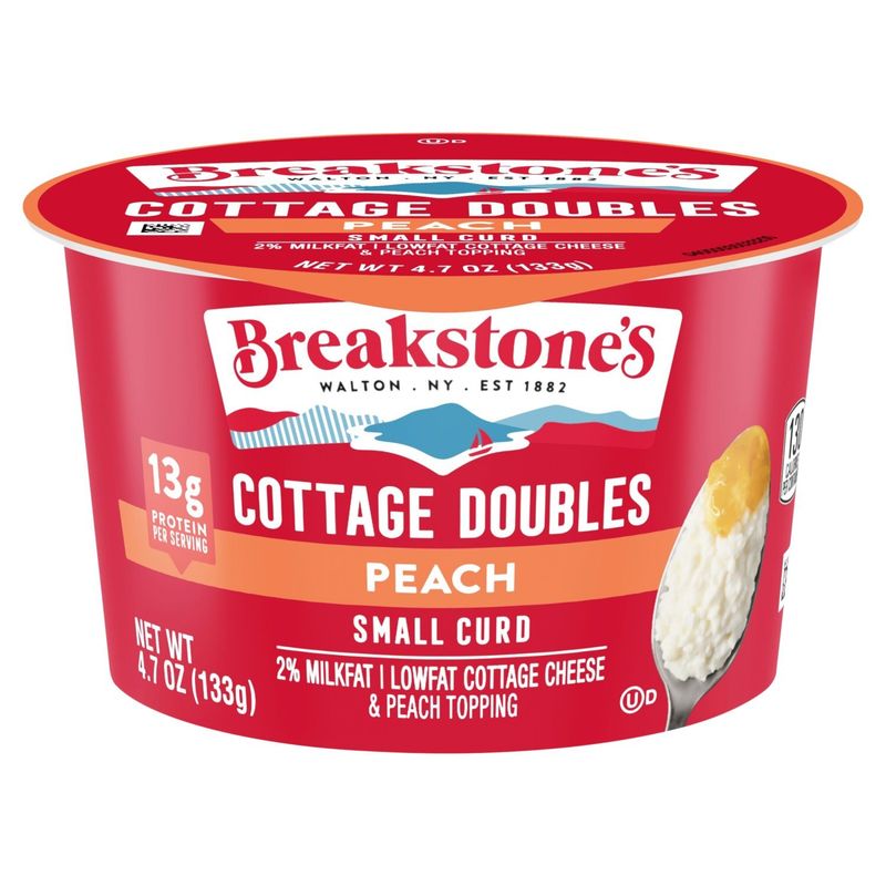 Breakstone&#39;s Peach Small Curd Cottage Doubles Cheese, 4.7 oz