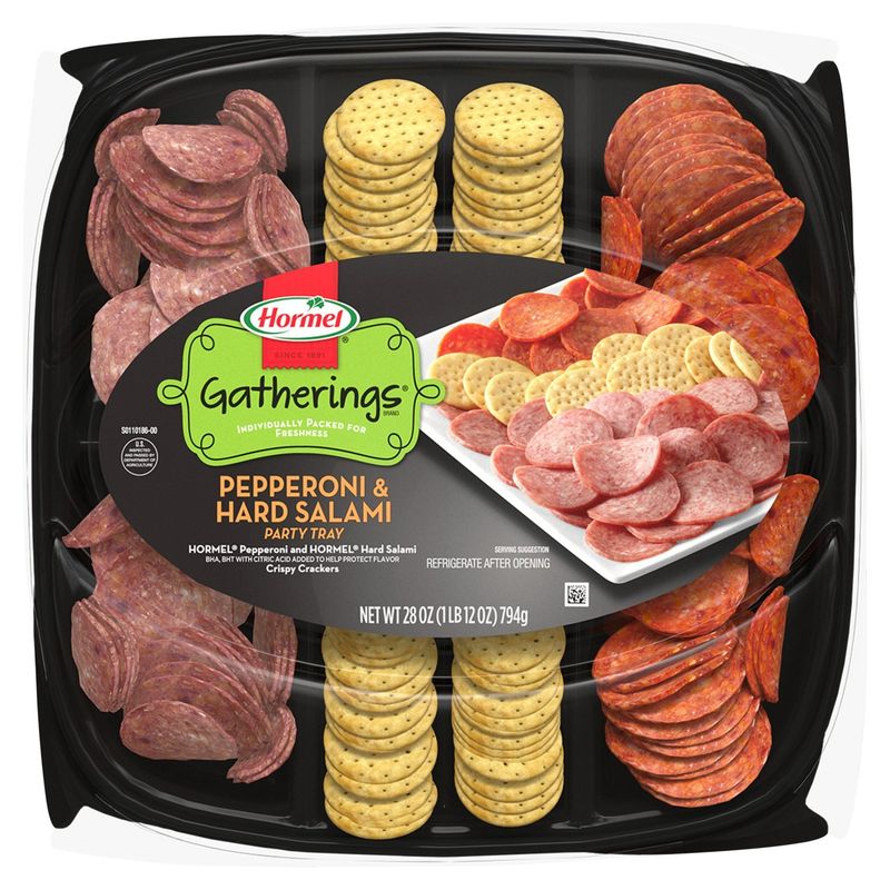Hormel Gatherings Pepperoni &amp; Hard Salami Party Tray, 28 oz