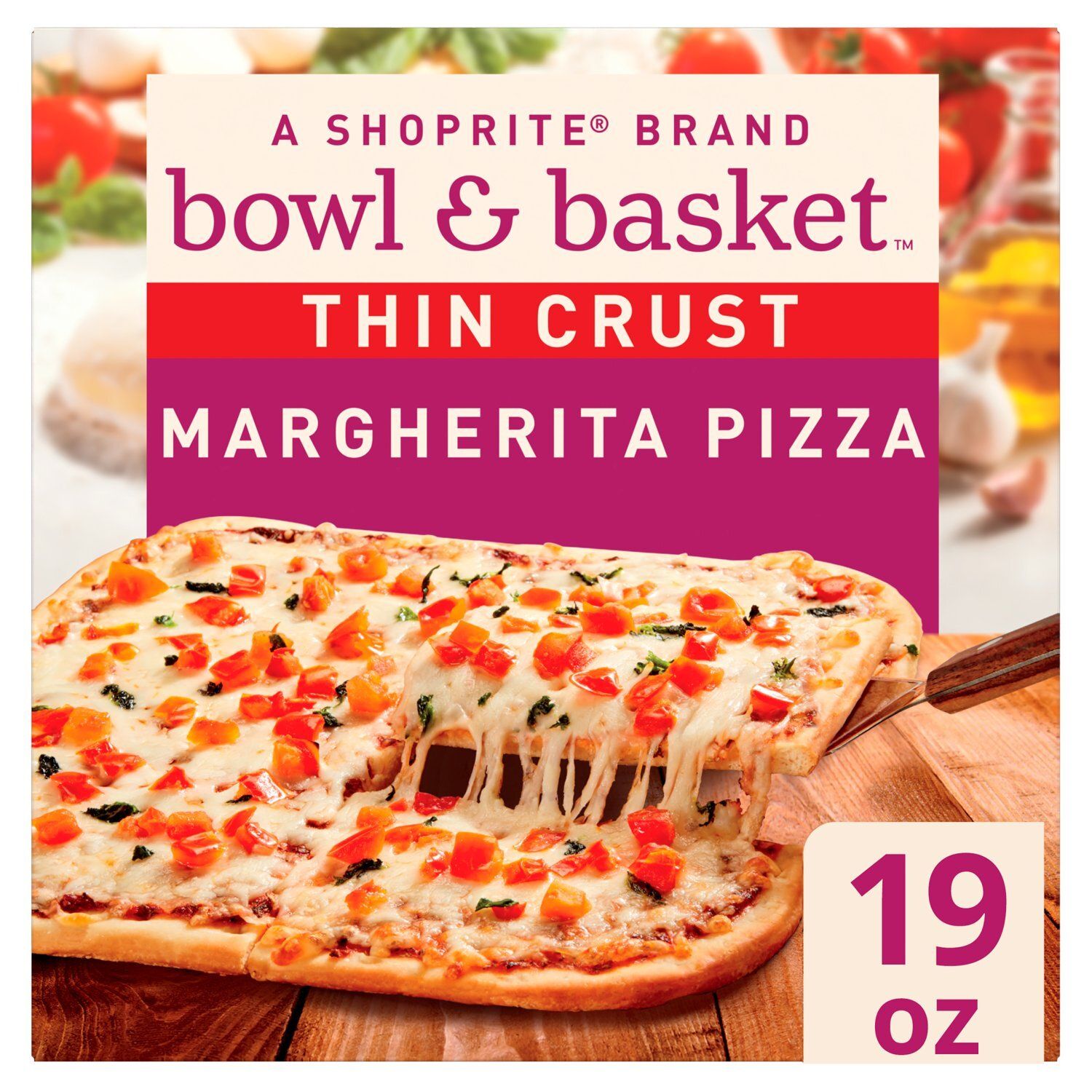 Bowl &amp; Basket Thin Crust Margherita Pizza, 19 oz