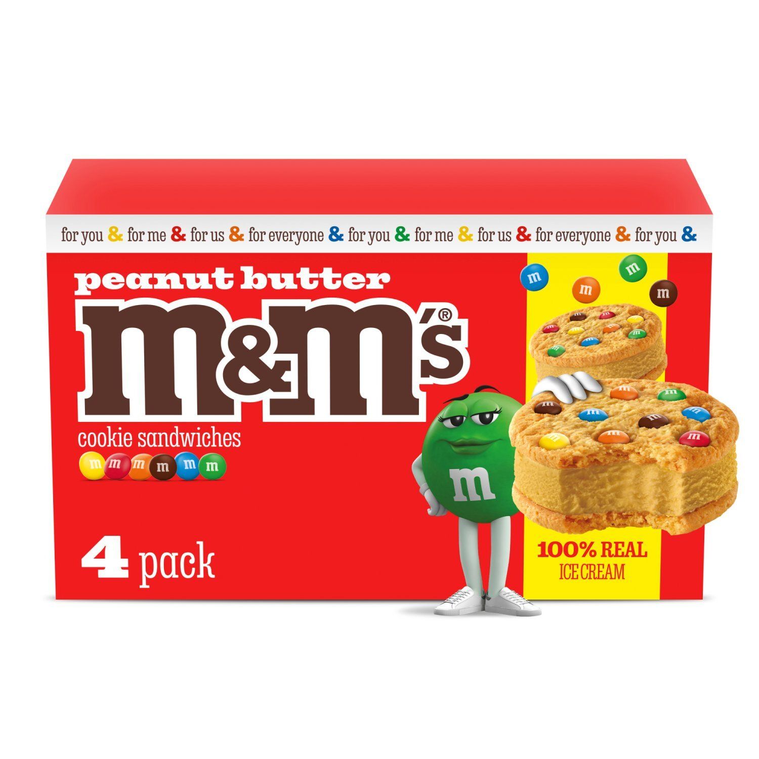 M&amp;M&#39;s Peanut Butter Cookie Sandwiches, 3.5 fl oz, 4 count
