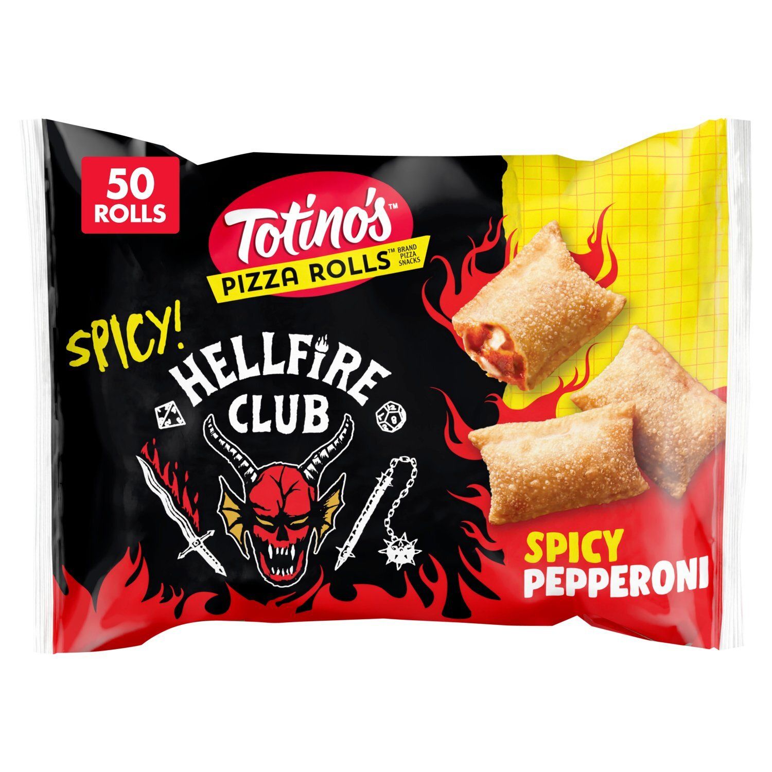Totino&#39;s Pizza Rolls Hellfire Club Spicy Pepperoni Pizza Snacks, 50 count, 24.46 oz