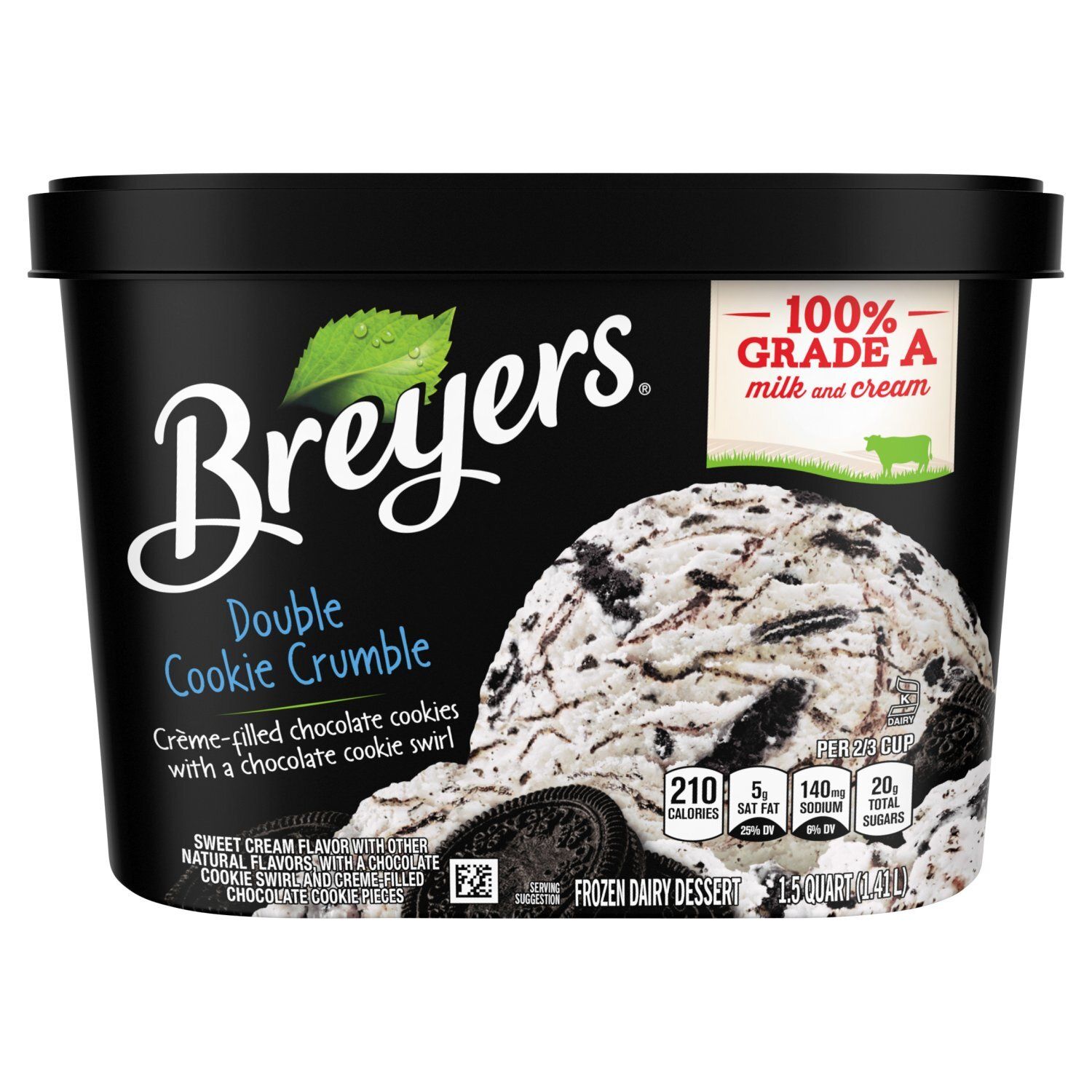 Breyers Double Cookie Crumble Frozen Dairy Dessert, 1.5 quart