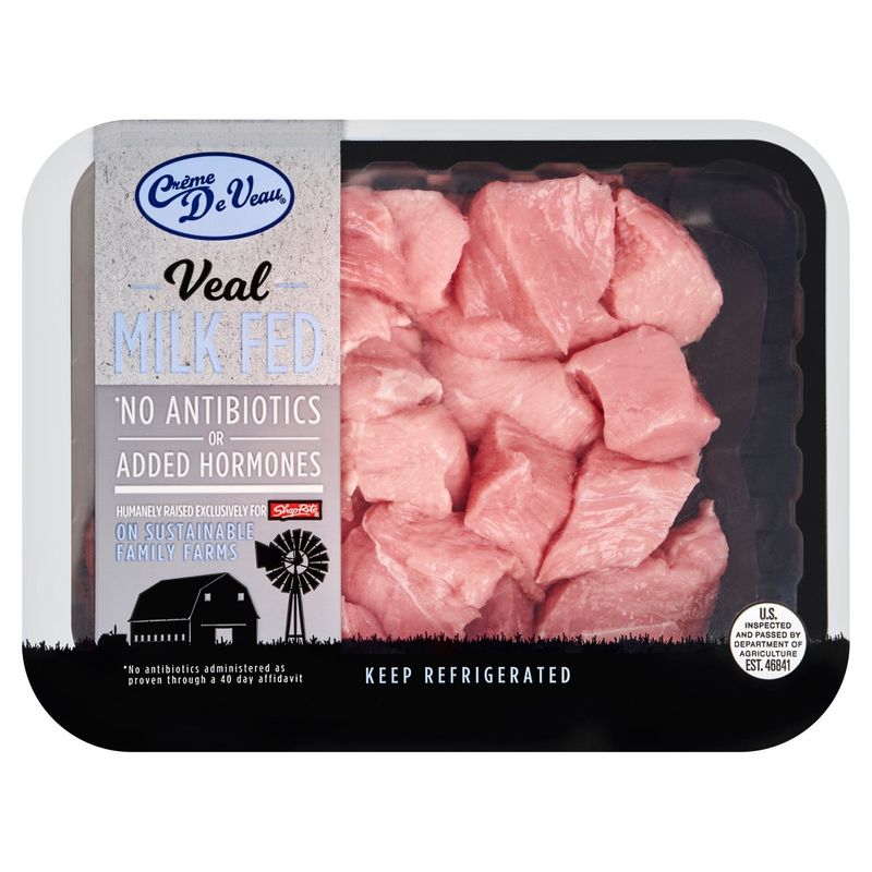 Crème De Veau Veal Stew, Boneless, Average Weight 1 lb Pack