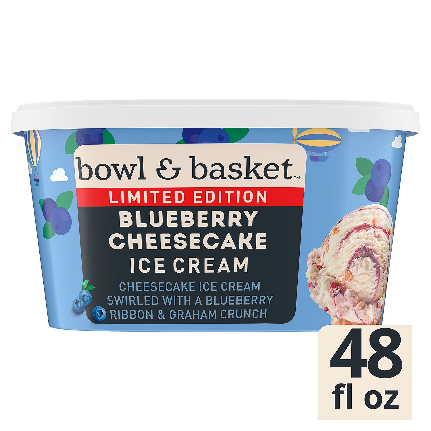 Bowl &amp; Basket Blueberry Cheesecake Ice Cream Limited Edition, 1.5 qt