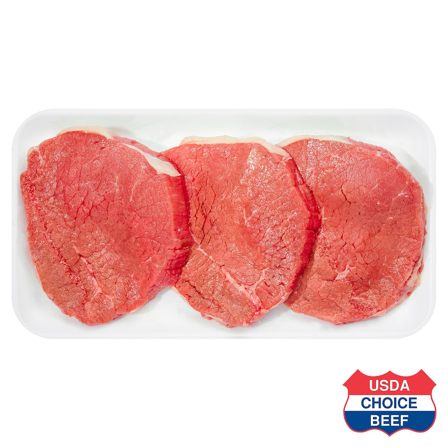 USDA Choice Beef Eye Round Steak, Boneless, Average Weight 1.25 lb Pack