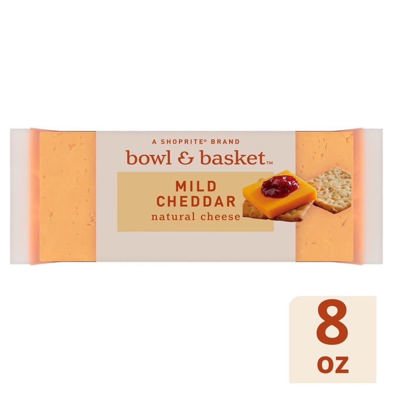 Bowl &amp; Basket Mild Cheddar Natural Cheese, 8 oz