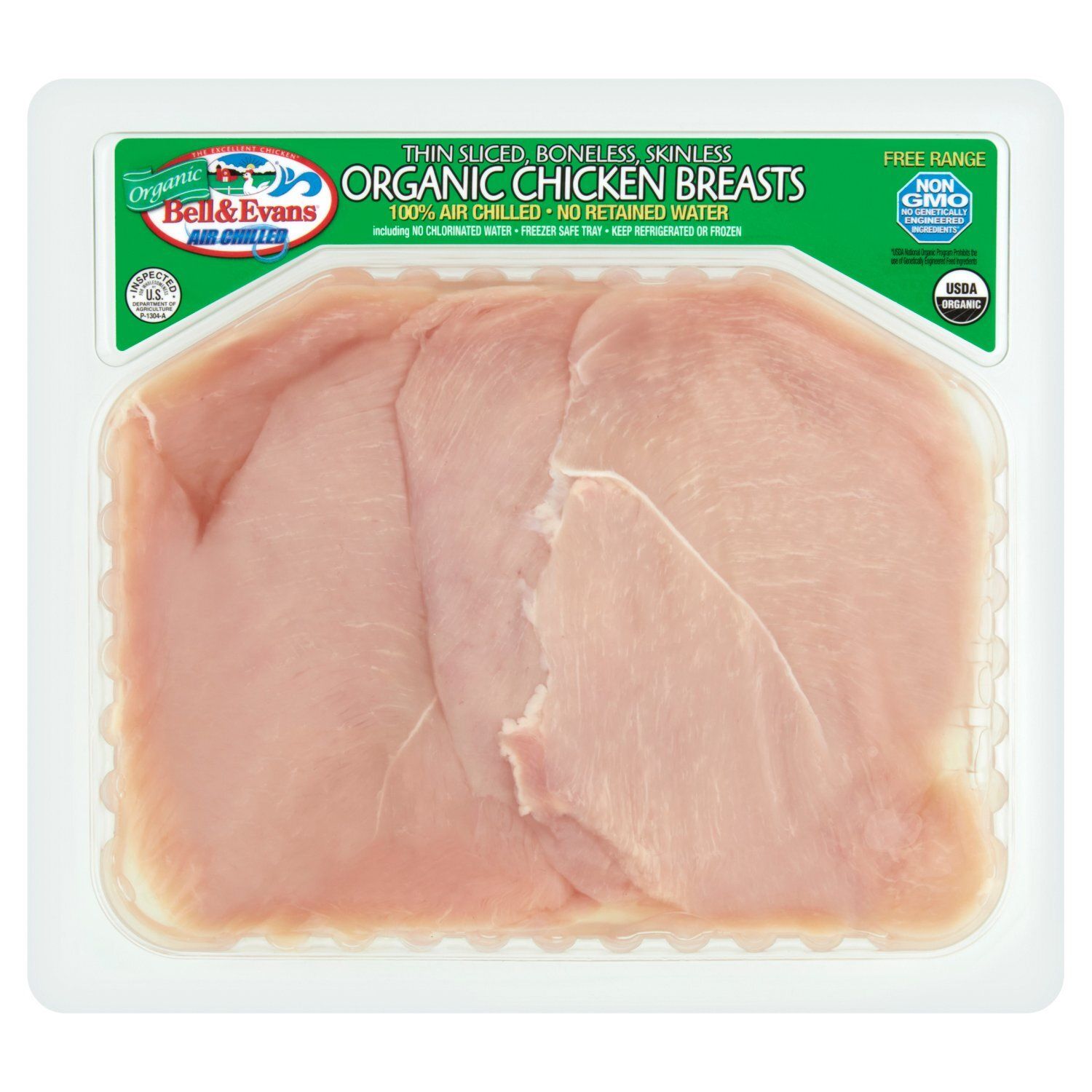Bell &amp; Evans Thin Sliced, Boneless, Skinless Organic Chicken Breasts
