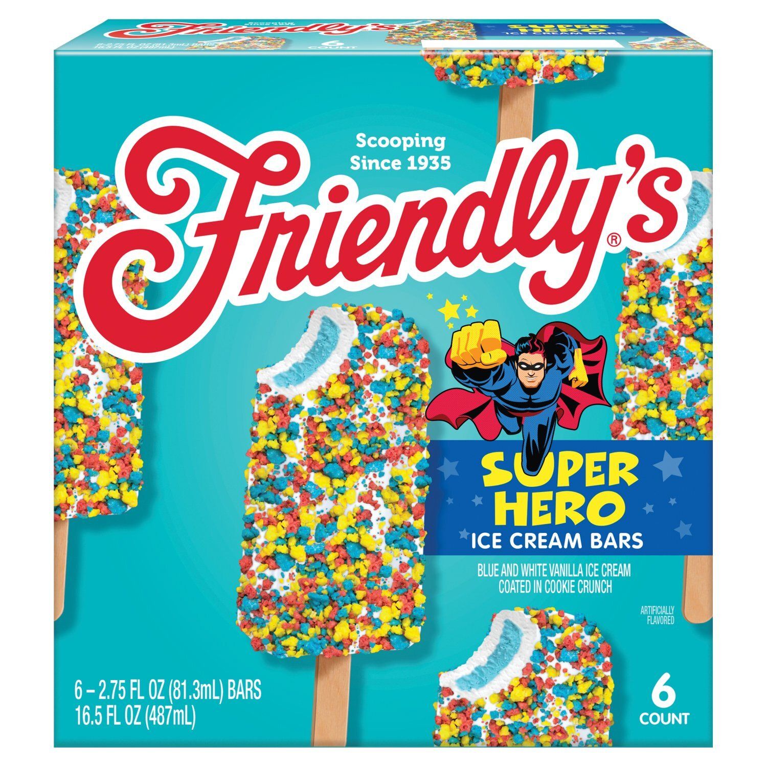 Friendly&#39;s Super Hero Ice Cream Bars, 2.75 fl oz, 6 count