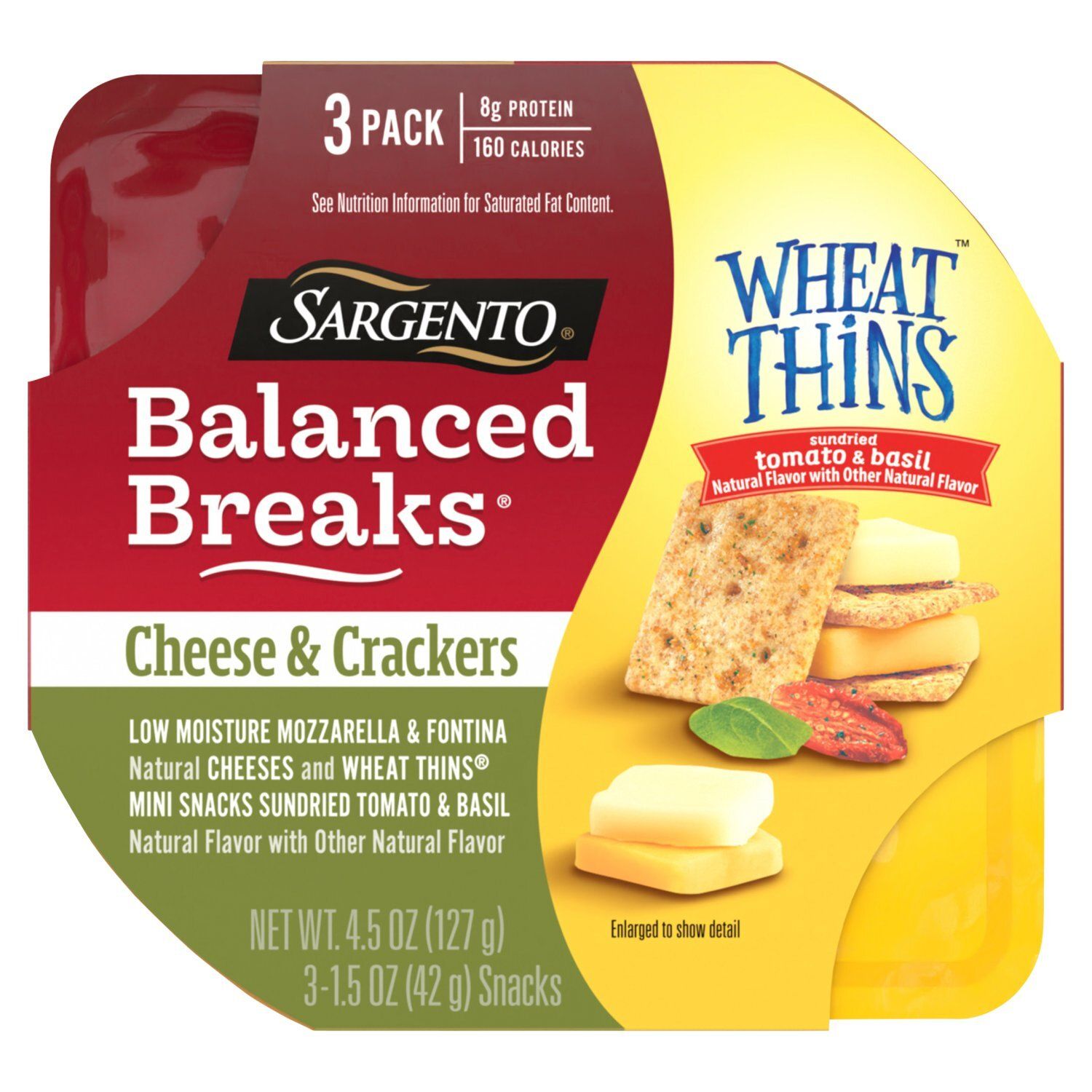 Sargento Balanced Breaks Wheat Thins Cheese &amp; Crackers Snacks, 1.5 oz, 3 count