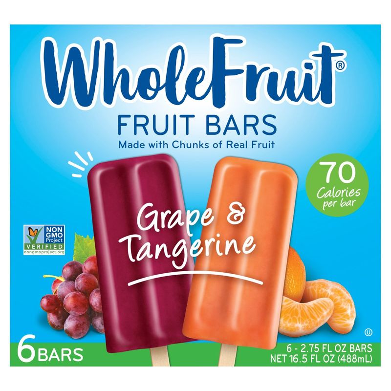 Whole Fruit Grape &amp; Tangerine Fruit Bars, 2.75 fl oz, 6 count