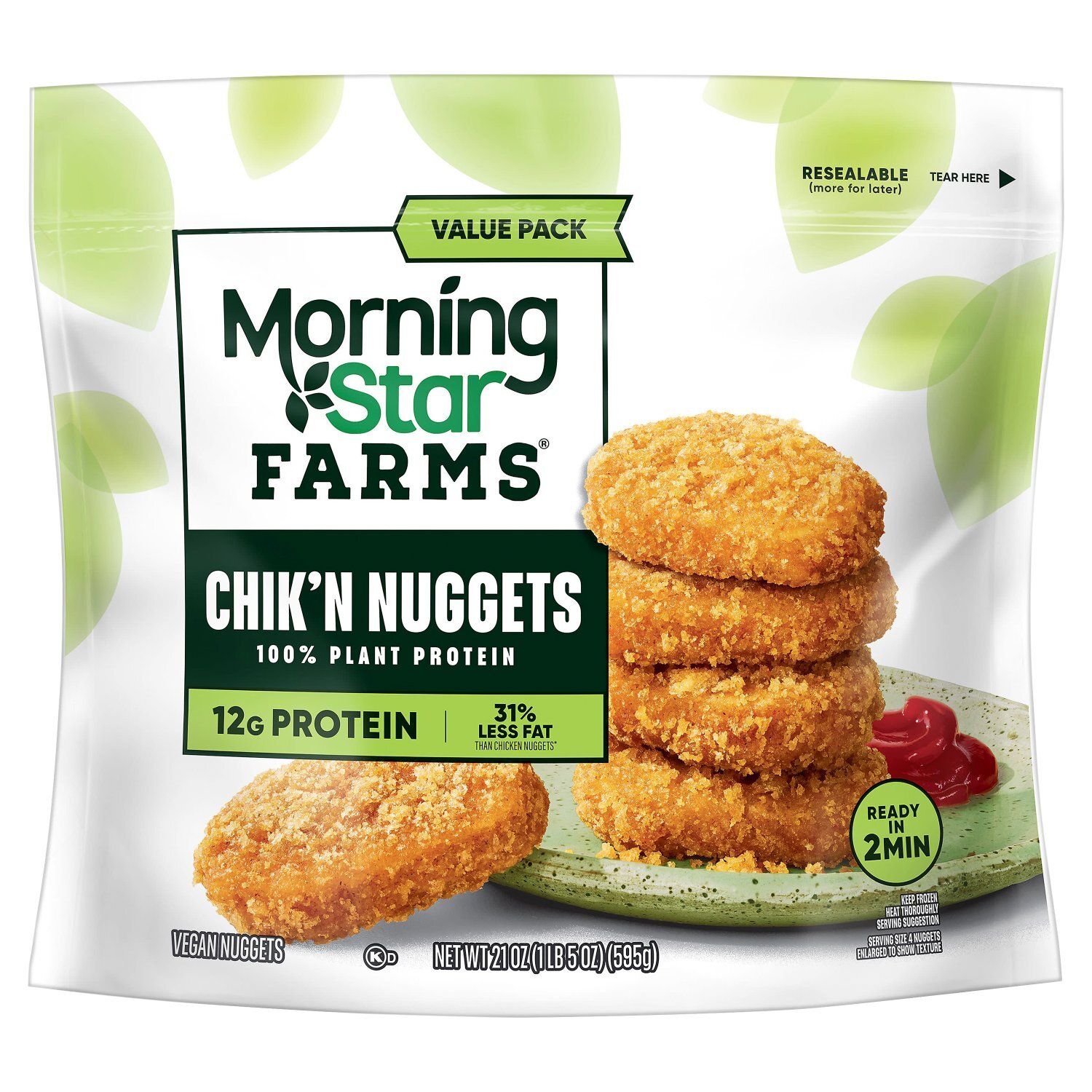 MorningStar Farms Chik&#39;n Vegan Nuggets Value Pack, 21 oz