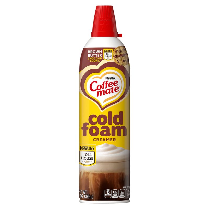Nestlé Coffee Mate Brown Butter Choc Chip Cookie Cold Foam Creamer, 14 oz