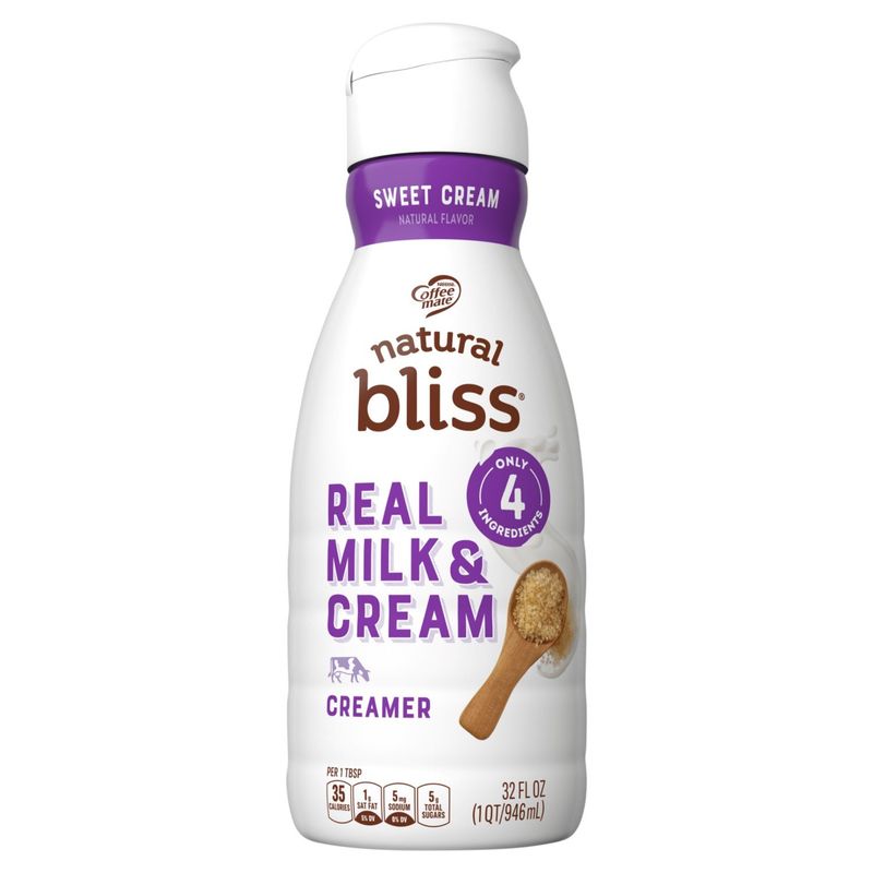 Nestlé Coffee Mate Natural Bliss Real Milk &amp; Cream Sweet Cream Creamer, 32 fl oz