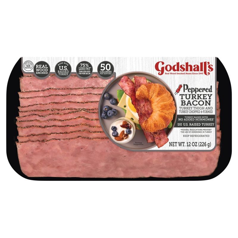 Godshall&#39;s Peppered Turkey Bacon, 12 oz