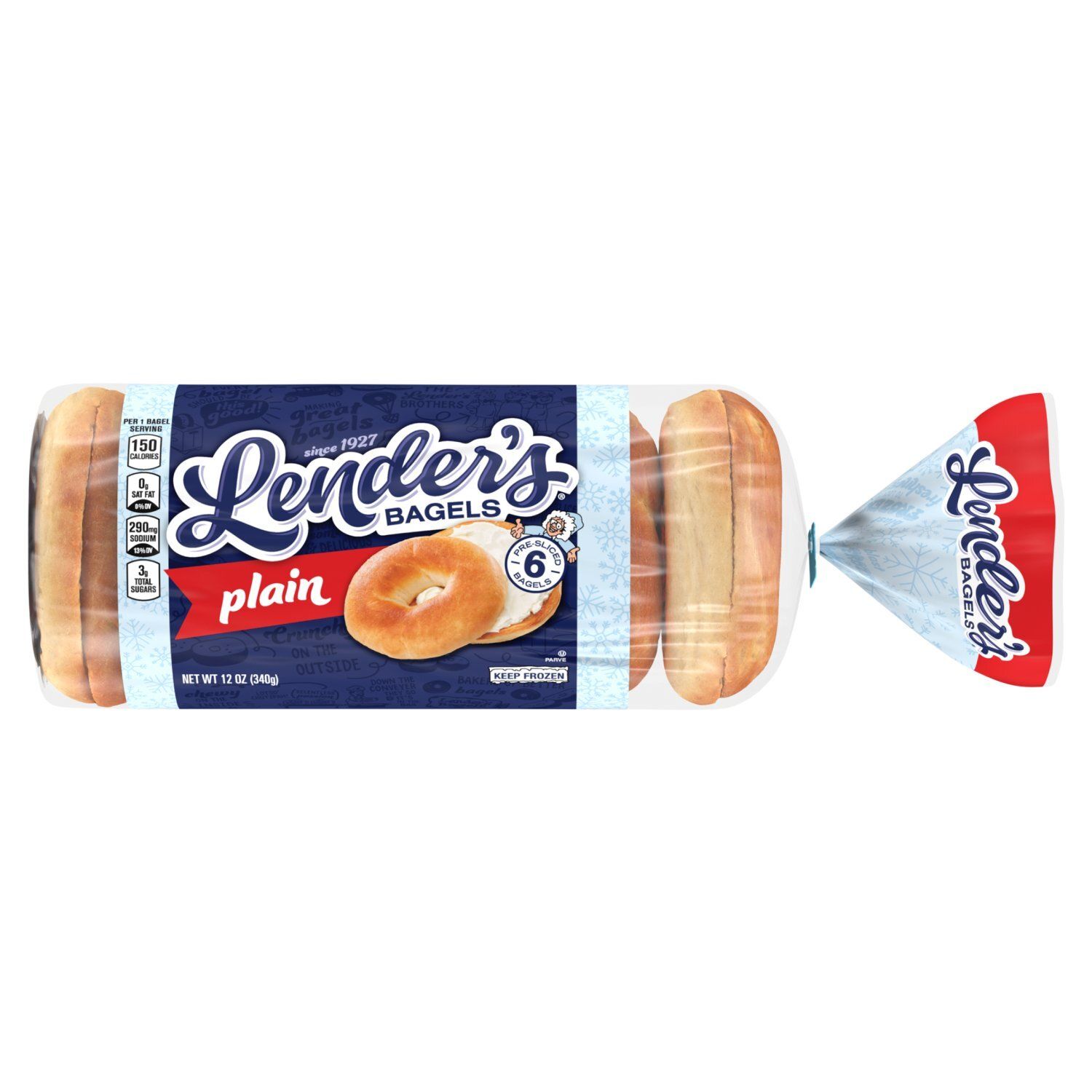 Lender&#39;s Plain Bagels, 6 count, 12 oz
