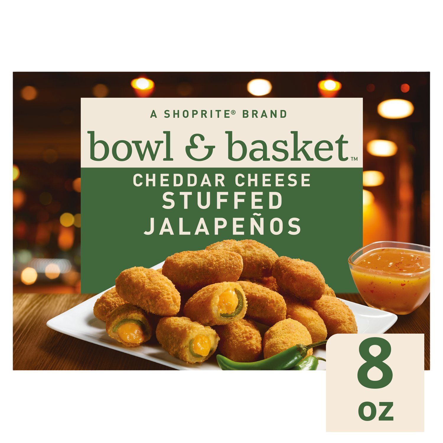 Bowl &amp; Basket Cheddar Cheese Stuffed Jalapeños, 8 oz