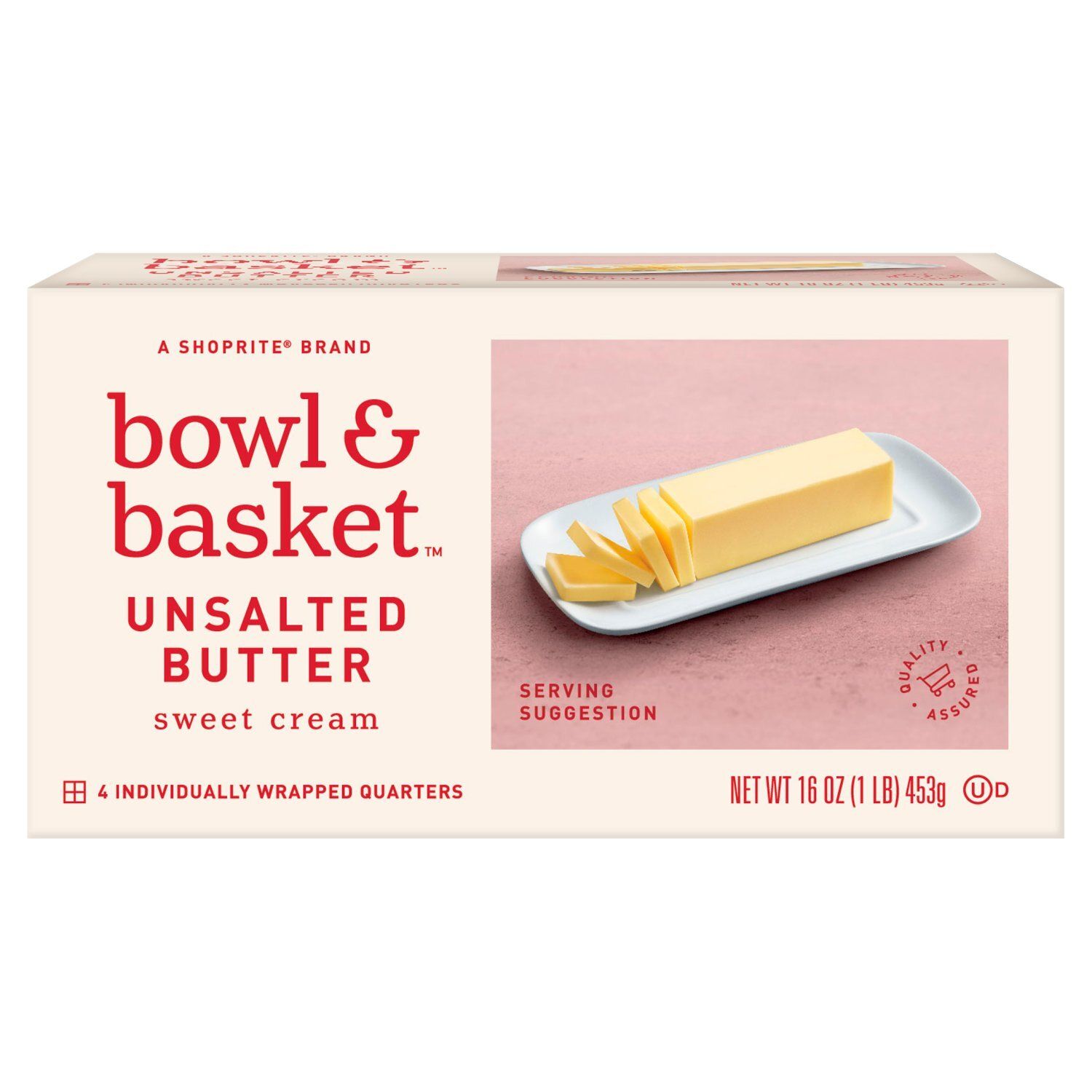 Bowl &amp; Basket Sweet Cream Unsalted Butter, 4 count, 16 oz