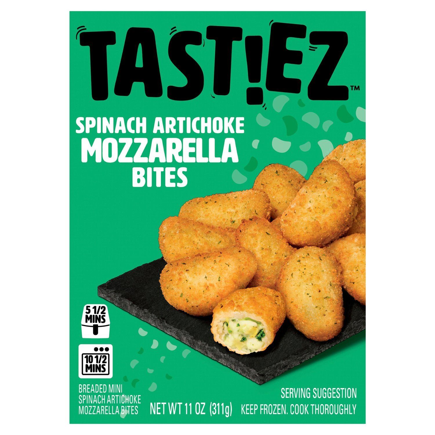 TAST!EZ Breaded Mini Spinach Artichoke Mozzarella Bites, 11 oz