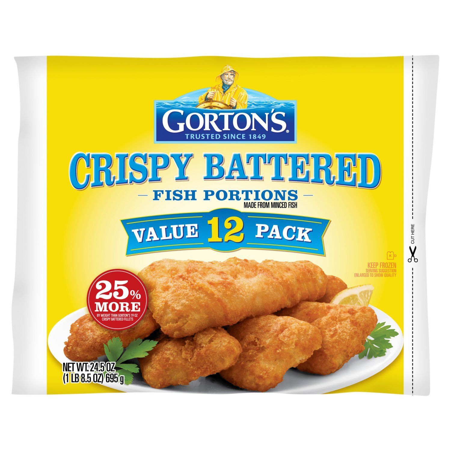 Gorton&#39;s Crispy Battered Fish Portions Value Pack, 12 count, 24.5 oz