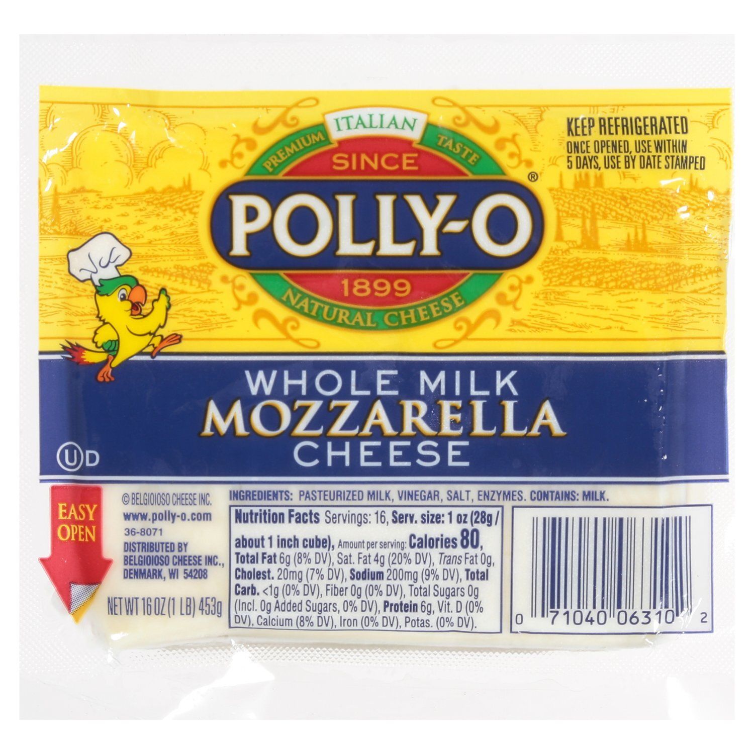 Polly-O Whole Milk Mozzarella Cheese, 16 oz