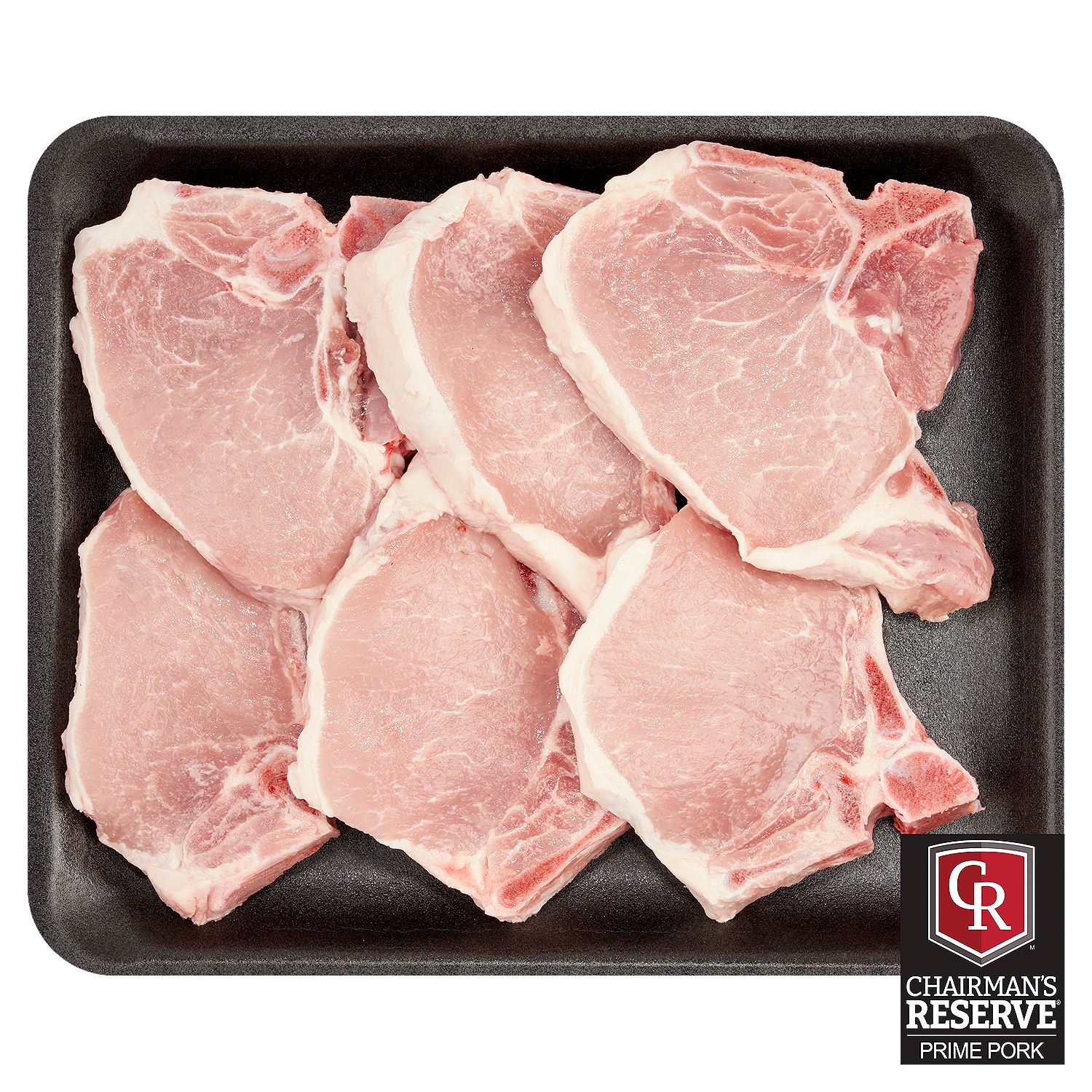 Chairman&#39;s Reserve Prime Center Cut Pork Loin Chops, Bone In, Family Pack, Average Weight 3.5 lb Pack