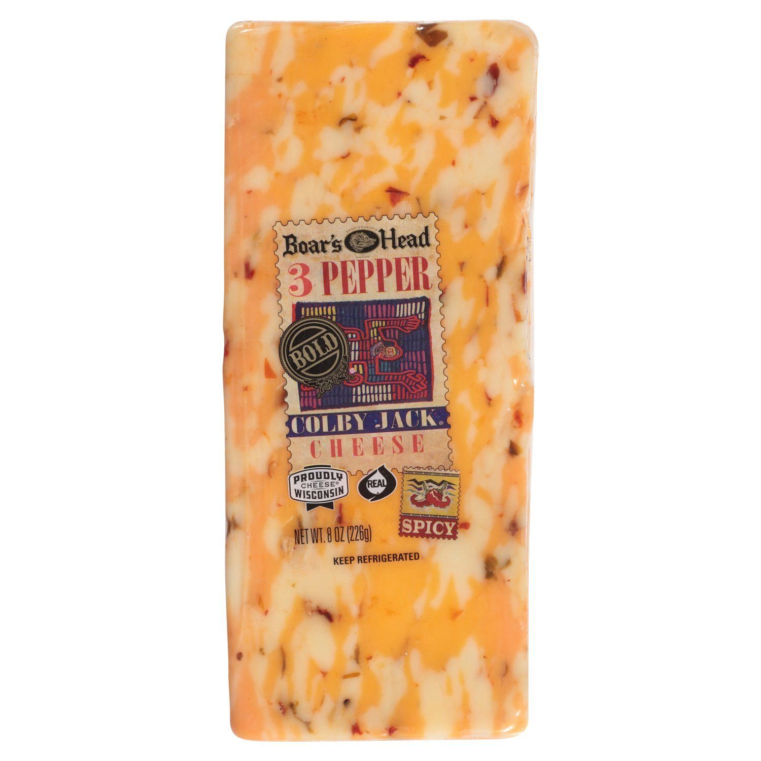 Boar&#39;s Head 3 Pepper Bold Spicy Colby Jack Cheese, 8 oz