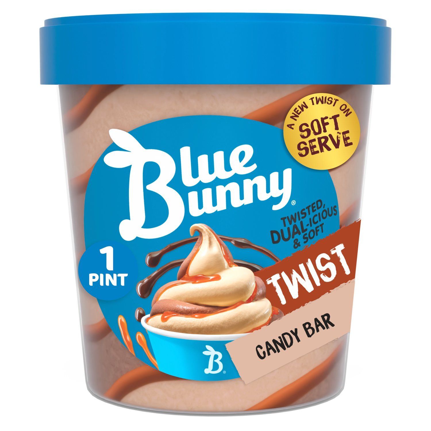 Blue Bunny Candy Bar Twist Frozen Dairy Dessert, 1 pint