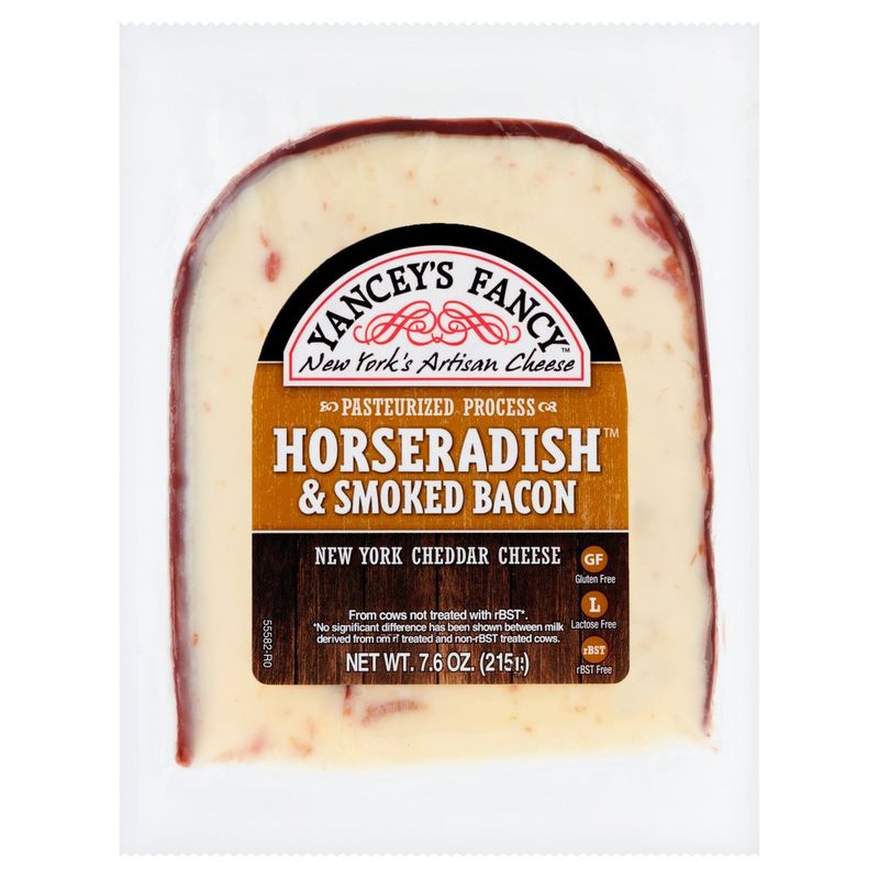 Yancey&#39;s Fancy Horseradish &amp; Smoked Bacon New York Cheddar Cheese, 7.6 oz
