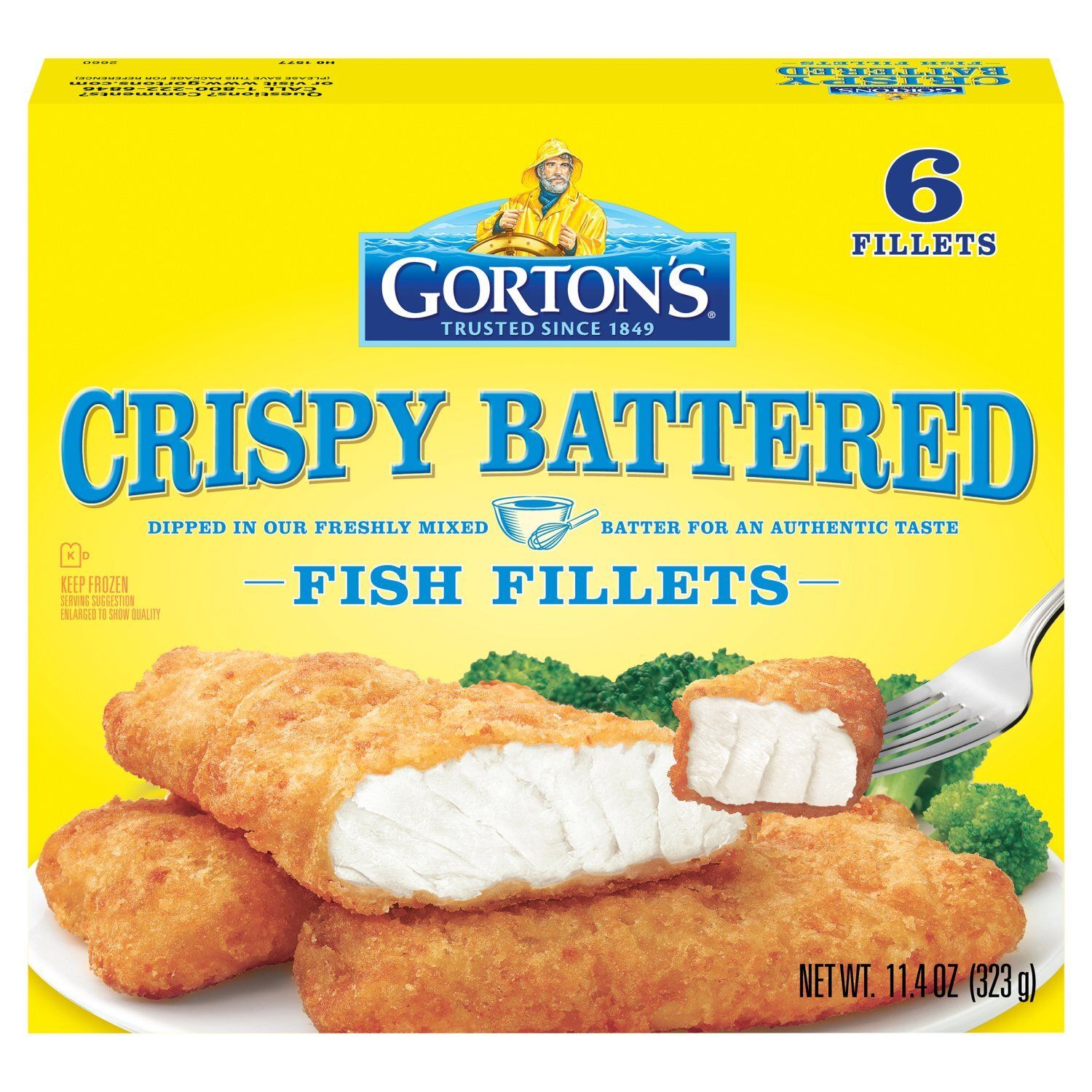 Gorton&#39;s Crispy Battered Fish Fillets, 6 count, 11.4 oz