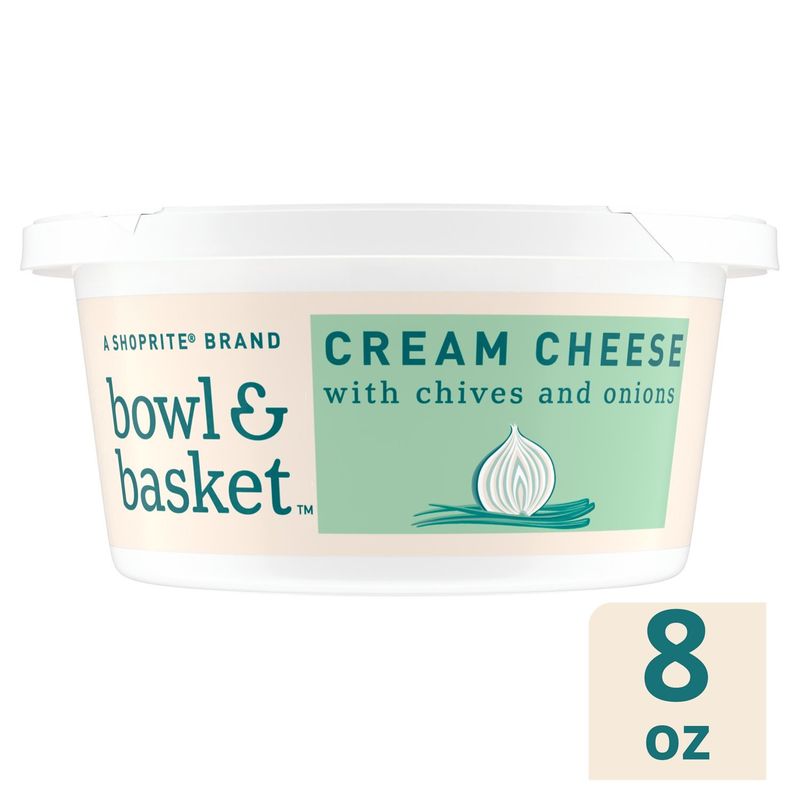 Bowl &amp; Basket Cream Cheese with Chives and Onions, 8 oz