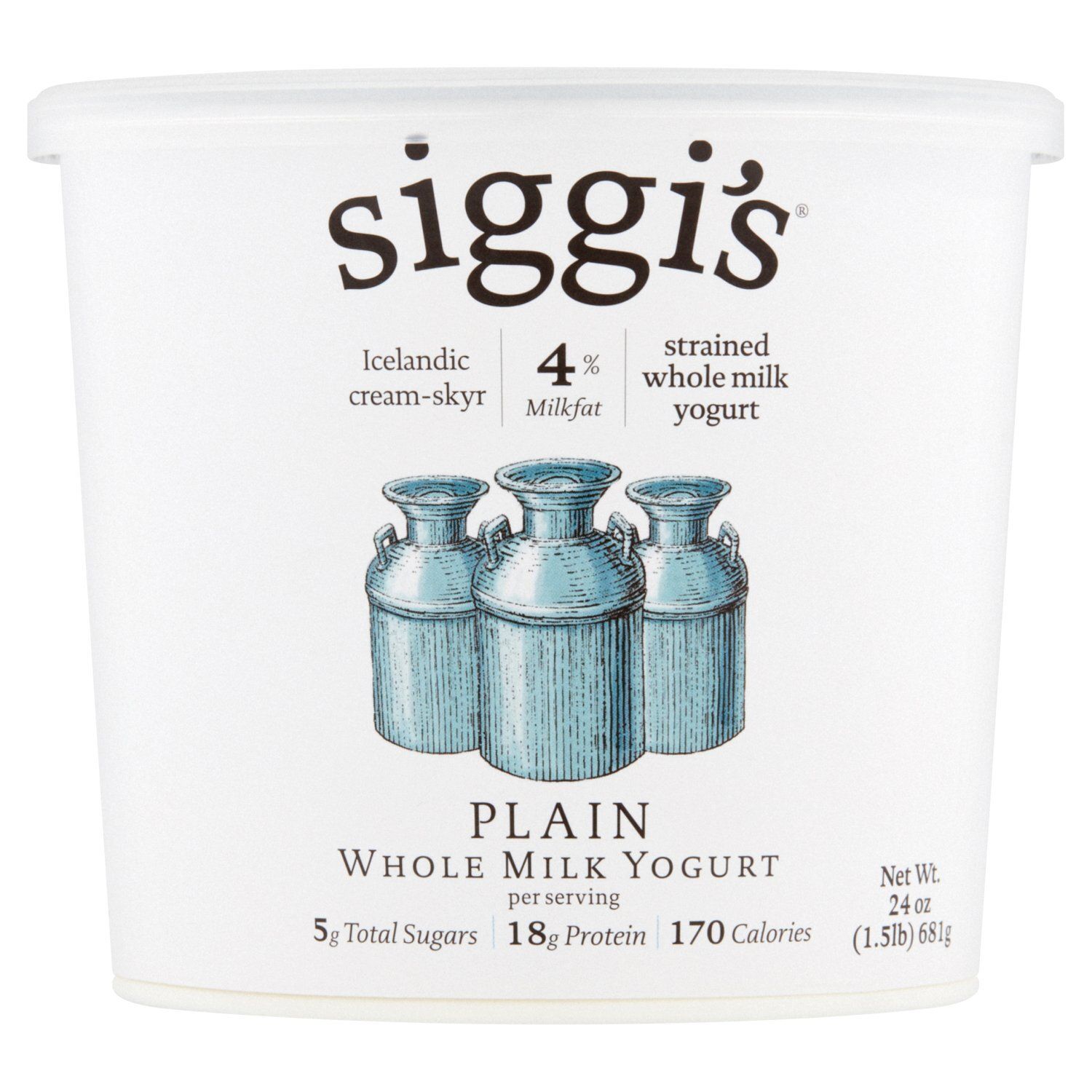 Siggi&#39;s Plain Strained Whole Milk Yogurt, 24 oz