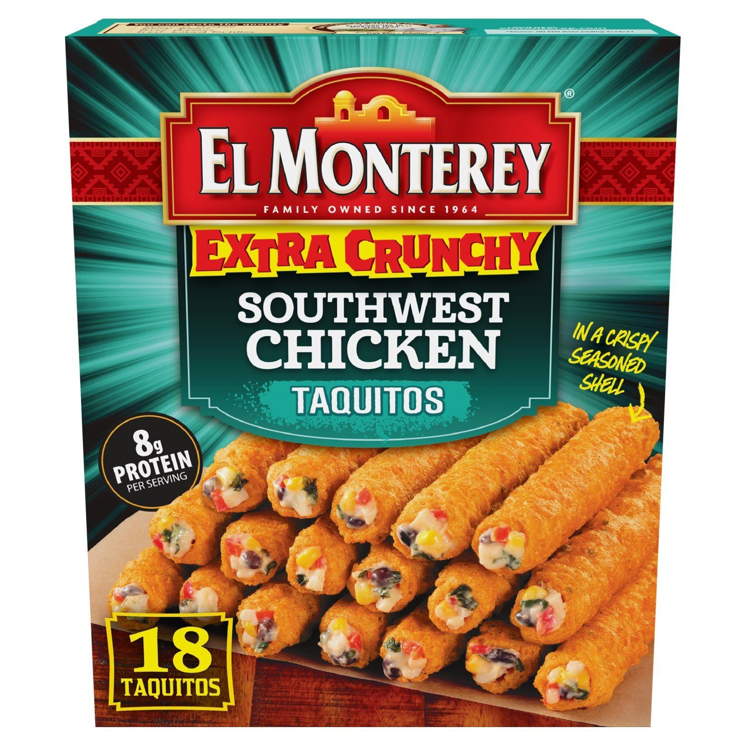 El Monterey Extra Crunchy Southwest Chicken Taquitos, 18 count, 20.7 oz