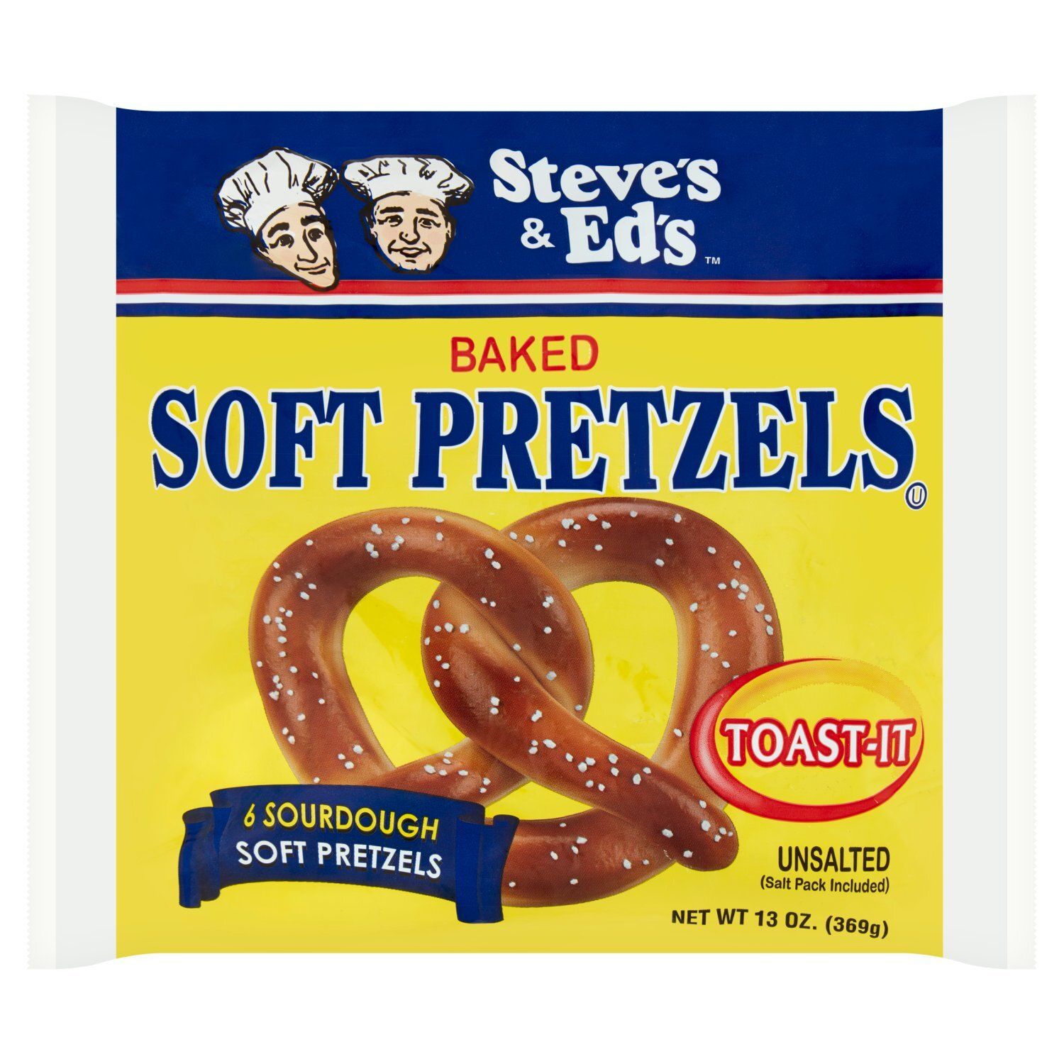 Steve&#39;s &amp; Ed&#39;s Unsalted Sourdough Baked Soft Pretzels, 6 count, 13 oz