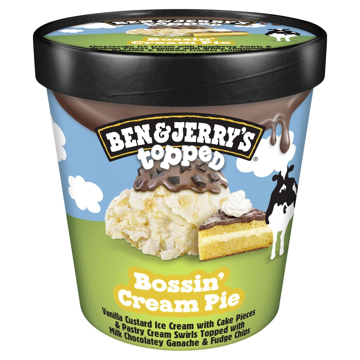 Ben &amp; Jerry&#39;s Bossin&#39; Cream Pie Topped Ice Cream, 15.2
