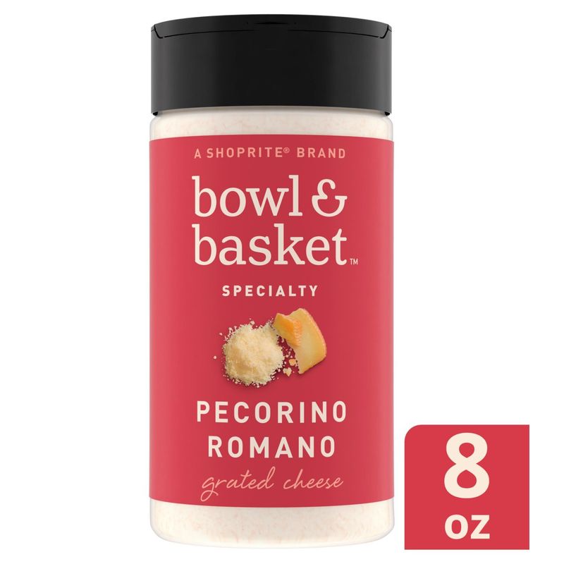 Bowl &amp; Basket Specialty Pecorino Romano Grated Cheese, 8 oz