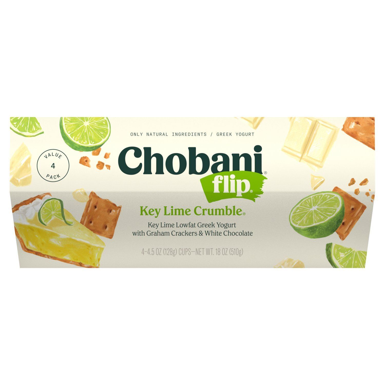 Chobani Flip Key Lime Crumble Greek Yogurt Value Pack, 4.5 oz, 4 count
