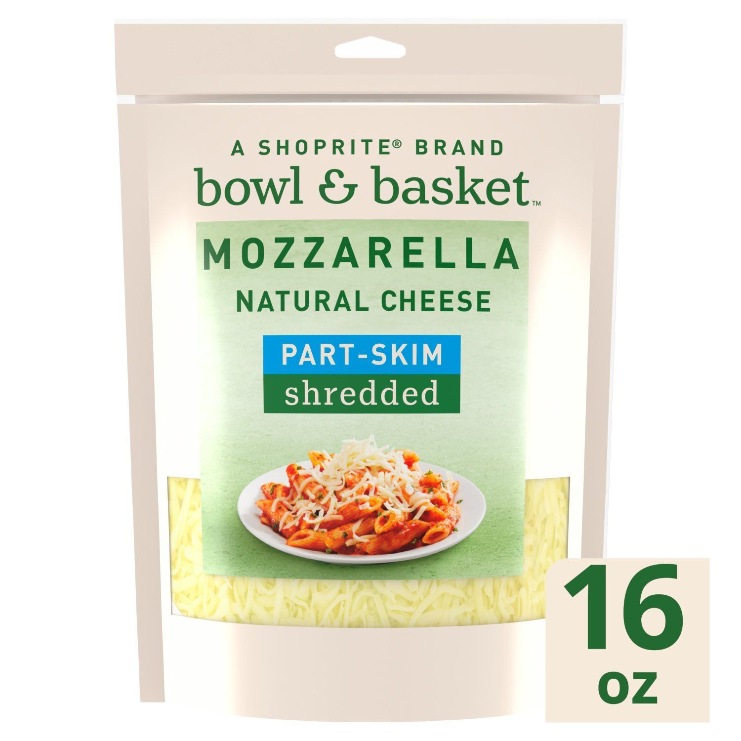 Bowl &amp; Basket Shredded Part-Skim Mozzarella Cheese, 16 oz