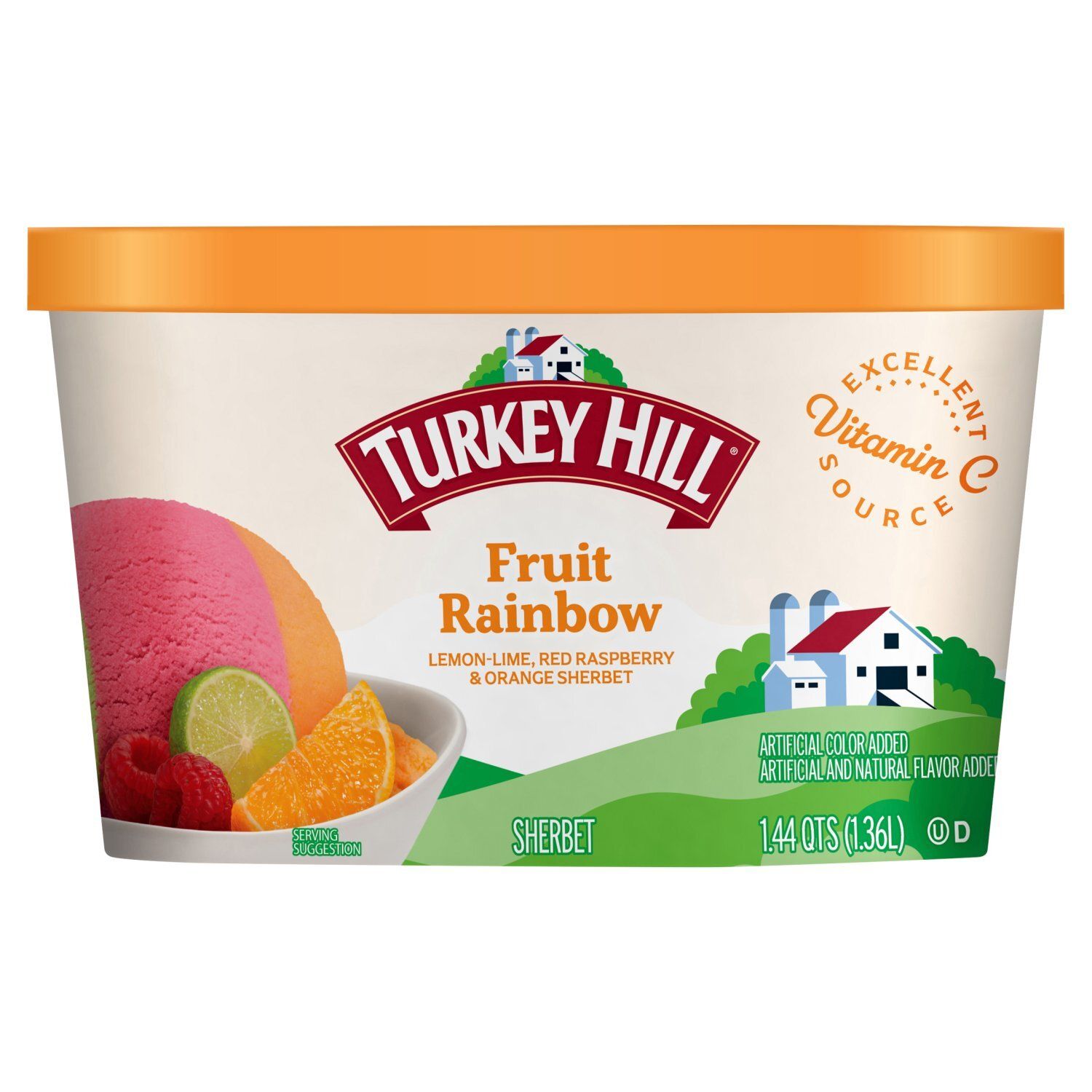 TURKEY HILL Fruit Rainbow Sherbet, 1.44 qts