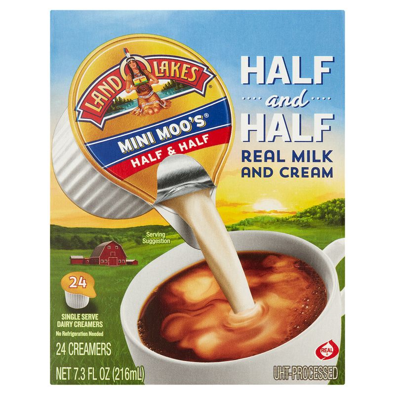 Land O Lakes Mini Moo&#39;s Half and Half Single Serve Dairy Creamers, 24 count, 7.3 fl oz