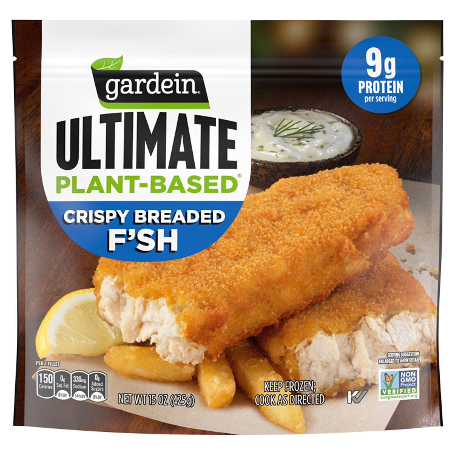Gardein Ultimate Plant-Based Crispy Breaded F&#39;sh, 15 oz