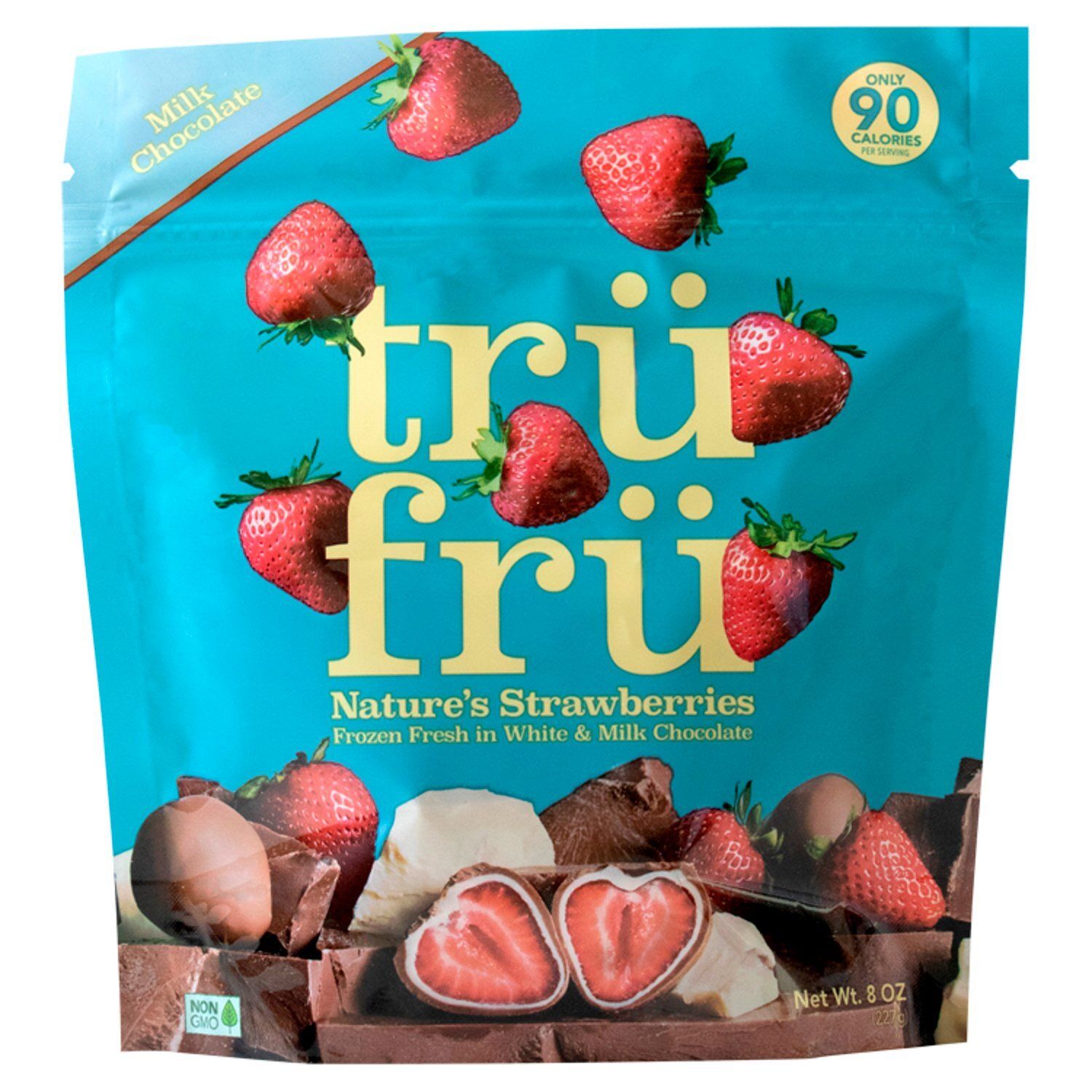 Trü Frü Nature&#39;s Strawberries in White &amp; Milk Chocolate, 8 oz