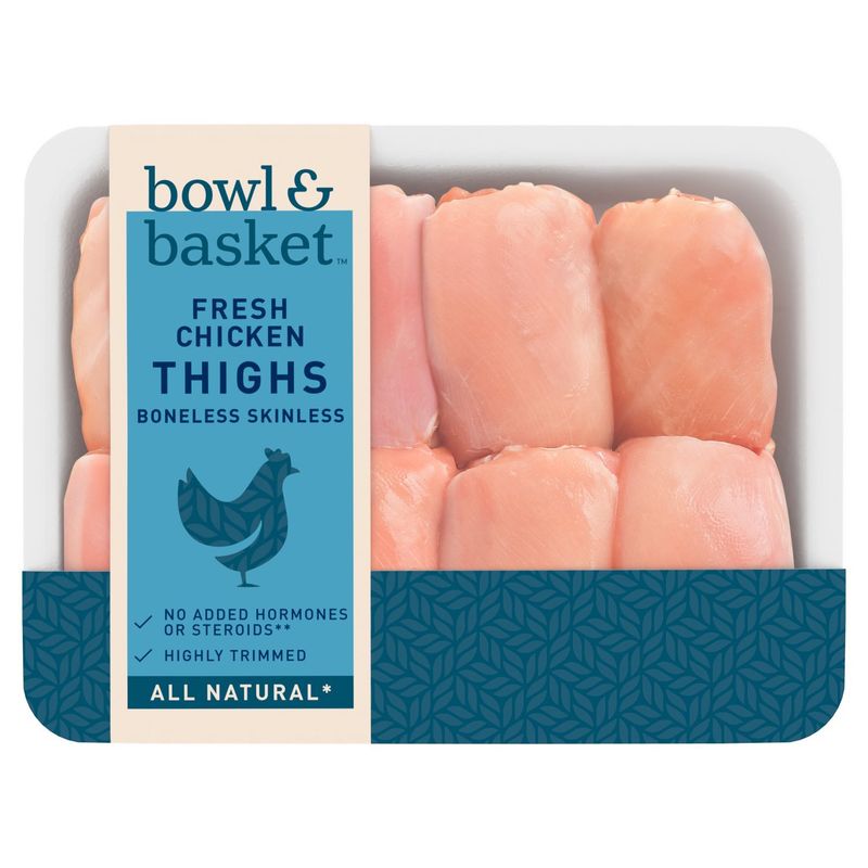 Bowl &amp; Basket Boneless Skinless Fresh Chicken Thighs