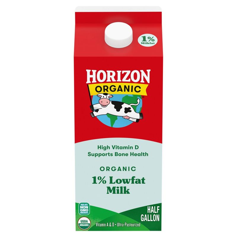 Horizon Organic Organic 1% Lowfat Milk, half gallon