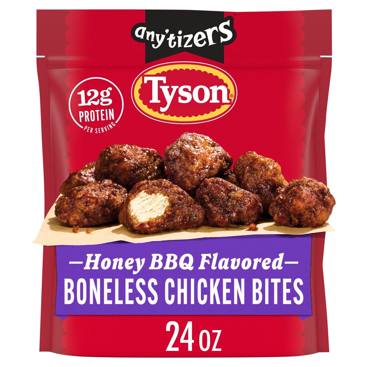 Tyson Any&#39;tizers Honey BBQ Flavored Boneless Chicken Bites, 24 oz