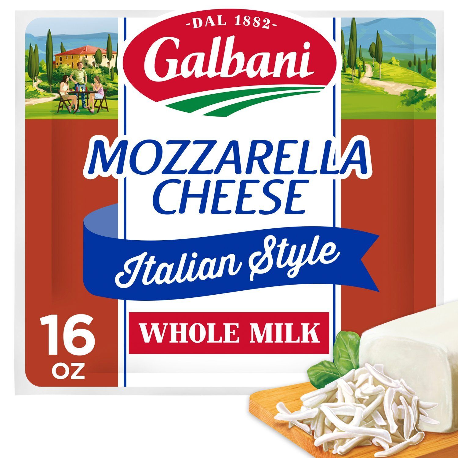 Galbani Italian Style Whole Milk Mozzarella Cheese, 16 oz