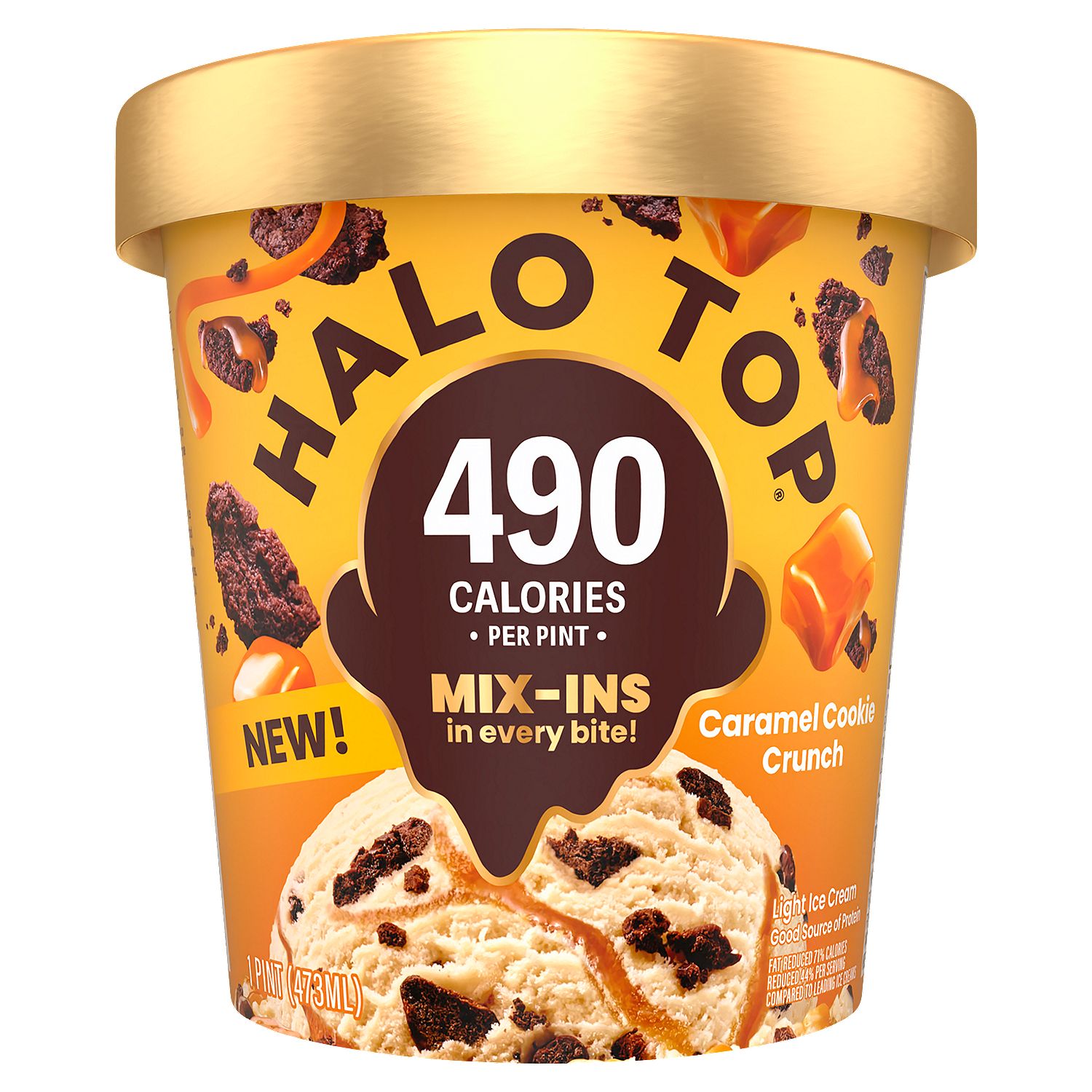 Halo Top Caramel Cookie Crunch Light Ice Cream, 1 pint